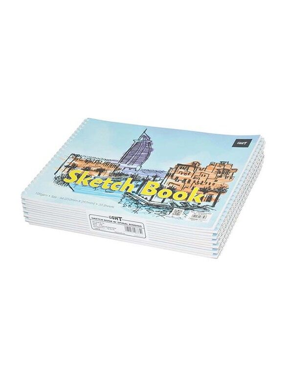 Light 12-Piece Spiral Binding Sketch Book Set, 20 Sheets, A4 Size, 100GSM, LISKSA4201602, White
Light 12-Piece Spiral Binding Sketch Book Set, 20 Sheets, A4 Size, 100GSM, LISKSA4201602, White