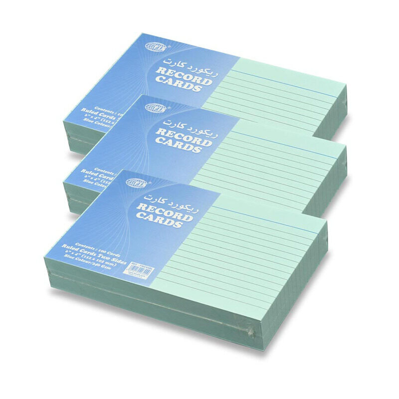 FIS Ruled Record Cards or Index Cards, Size:6"x4" Inches (152x102mm), Two Sides Single Ruled, 240gsm, 100 Sheets Per Packet, Packet of 3 Pieces, White
FIS Ruled Record Cards or Index Cards, Size:6"x4" Inches (152x102mm), Two Sides Single Ruled, 240gsm, 100 Sheets Per Packet, Packet of 3 Pieces, White