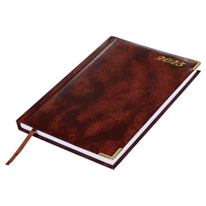 FIS 2025 Diary, 1 Side Padded Vinyl Material, Gold Corners, Saturday & Sunday Combined, A5 Size(14.8x21cm), English, Brown Color-FSDI92E25BR
FIS 2025 Diary, 1 Side Padded Vinyl Material, Gold Corners, Saturday & Sunday Combined, A5 Size(14.8x21cm), English, Brown Color-FSDI92E25BR