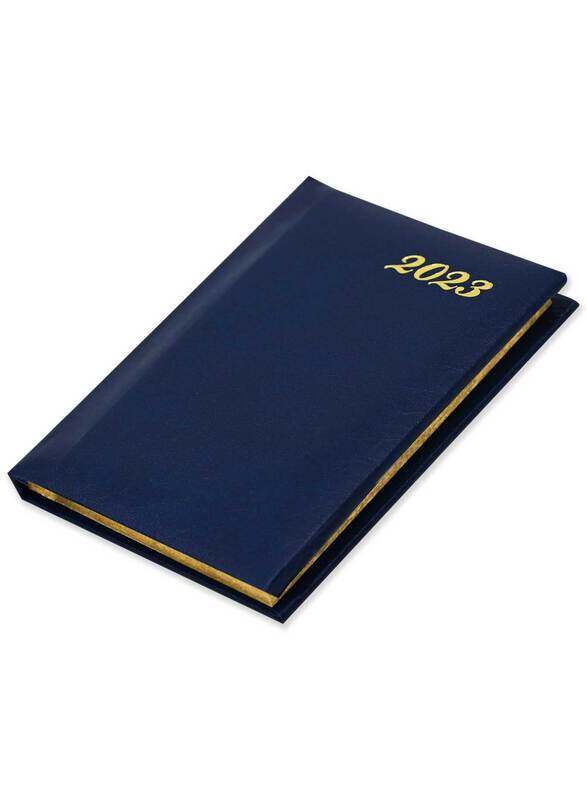 FIS 2023 English Golden 1 Side Padded Week View Pocket Diary with Vinyl Cover, 128 Sheets, 60 GSM, FSDI12EG23BL, Blue
FIS 2023 English Golden 1 Side Padded Week View Pocket Diary with Vinyl Cover, 128 Sheets, 60 GSM, FSDI12EG23BL, Blue