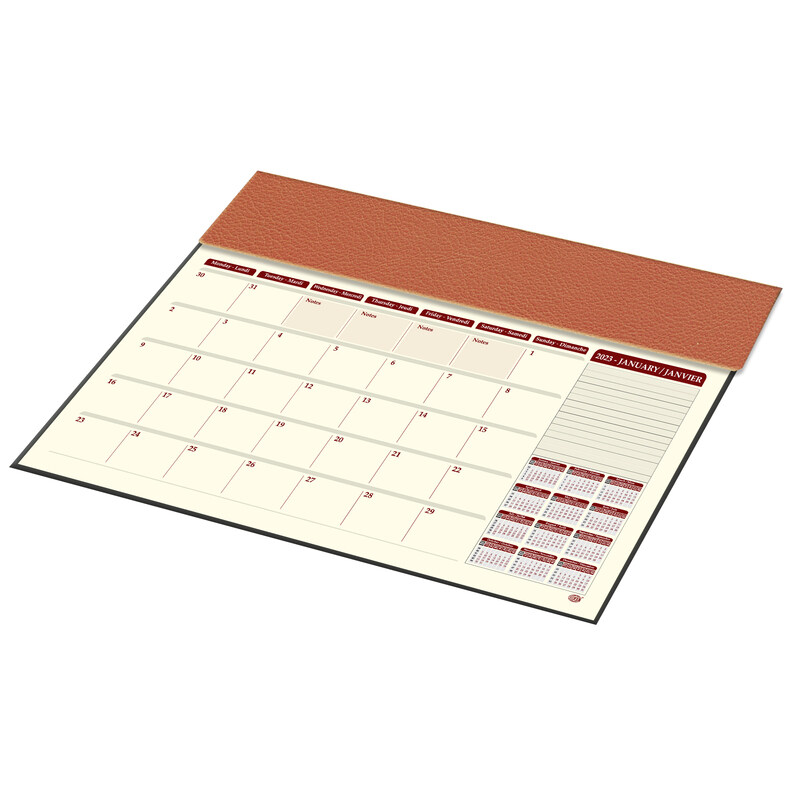FIS 2023 English/French Year Planner with PVC Desk Blotter and Italian PU Flap, FSDKPEF23BR, Brown
FIS 2023 English/French Year Planner with PVC Desk Blotter and Italian PU Flap, FSDKPEF23BR, Brown