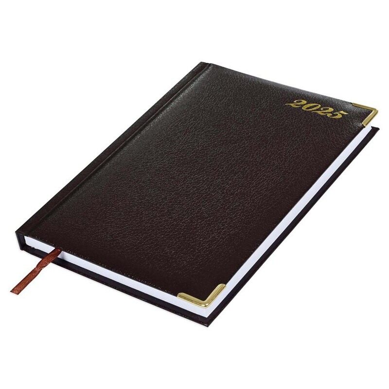 FIS 2025 Diary, 1 Side Padded Vinyl Material, Gold Corners, Saturday & Sunday Combined, A5 Size(14.8x21cm), English, Chocolate Color-FSDI92E25CH
FIS 2025 Diary, 1 Side Padded Vinyl Material, Gold Corners, Saturday & Sunday Combined, A5 Size(14.8x21cm), English, Chocolate Color-FSDI92E25CH
