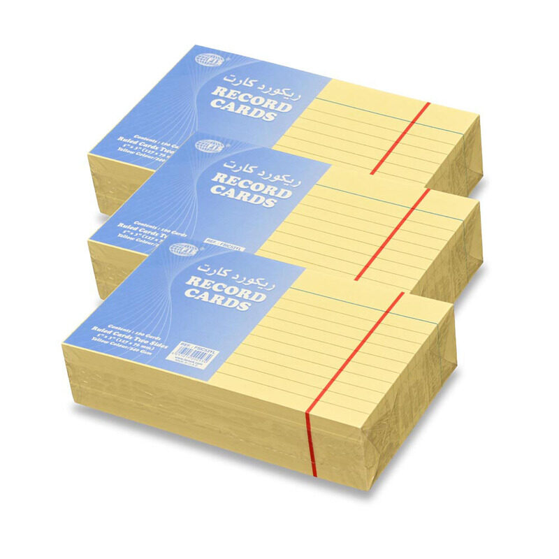 FIS Ruled Record Cards or Index Cards, Size:5"x3" Inches (127x76mm), Two Sides Single Ruled, 240gsm, 100 Sheets Per Packet, Packet of 3 Pieces, White
FIS Ruled Record Cards or Index Cards, Size:5"x3" Inches (127x76mm), Two Sides Single Ruled, 240gsm, 100 Sheets Per Packet, Packet of 3 Pieces, White