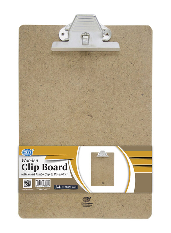 FIS Wooden Clip Board with Smart Jumbo Clip & Pen Holder, A4 Size, FSCBWOODSJA4, Beige
FIS Wooden Clip Board with Smart Jumbo Clip & Pen Holder, A4 Size, FSCBWOODSJA4, Beige