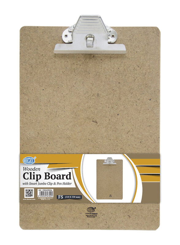 FIS Wooden Clip Board with Smart Jumbo Clip & Pen Holder, F4 Size, FSCBWOODSJ, Beige
FIS Wooden Clip Board with Smart Jumbo Clip & Pen Holder, F4 Size, FSCBWOODSJ, Beige