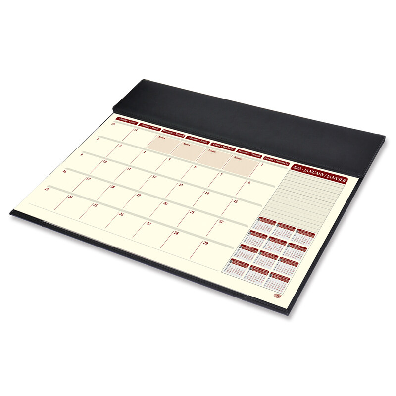 FIS 2023 English/French Year Planner with Italian PU and Desk Blotter, FSDKPUBEF23BK, Black
FIS 2023 English/French Year Planner with Italian PU and Desk Blotter, FSDKPUBEF23BK, Black