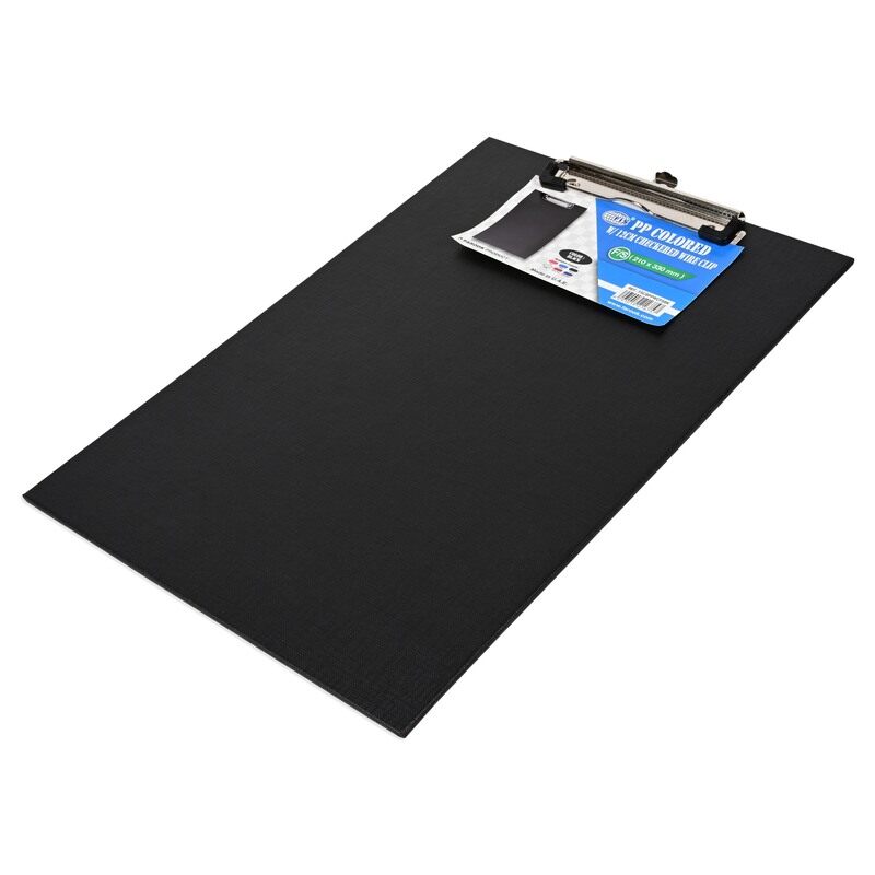 FIS PP Colored Clipboard with 12cm Checkered Wire Clip, Foolscap Size(210x330mm), Black Color-FSCBPPWCFSBK
FIS PP Colored Clipboard with 12cm Checkered Wire Clip, Foolscap Size(210x330mm), Black Color-FSCBPPWCFSBK