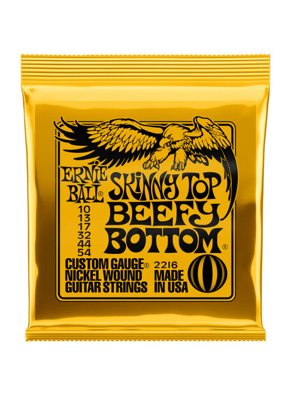 Ernie Ball Skinny Top Beefy Bottom Slinky Nickel Wound Electric Guitar Strings, 10 - 54 Gauge, P02216, Gold
Ernie Ball Skinny Top Beefy Bottom Slinky Nickel Wound Electric Guitar Strings, 10 - 54 Gauge, P02216, Gold