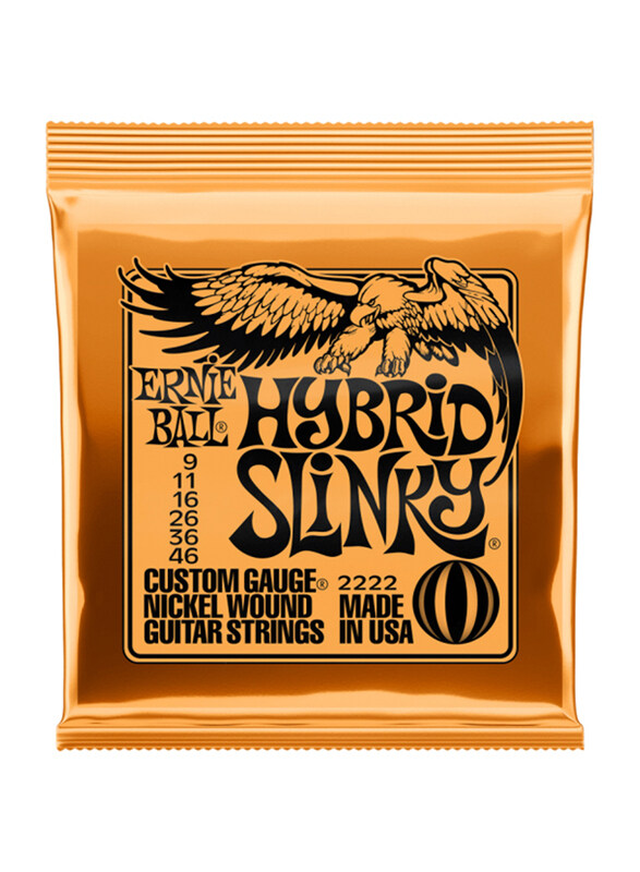 Ernie Ball Hybrid Slinky Nickel Wound Electric Guitar Strings, 9-46 Gauge, P02222, Orange
Ernie Ball Hybrid Slinky Nickel Wound Electric Guitar Strings, 9-46 Gauge, P02222, Orange