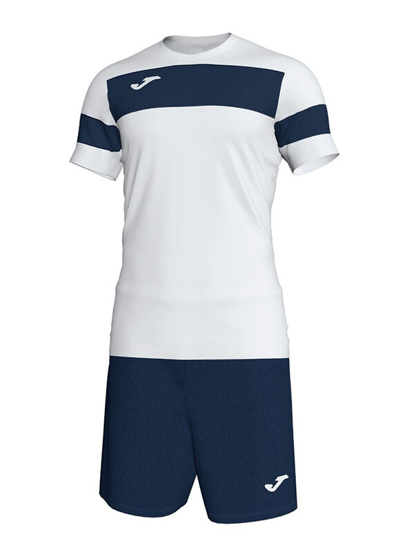 Joma Academy II Polyester Short Sleeve T-Shirt & Shorts Set for Men, Medium, White/Dark Navy Blue
Joma Academy II Polyester Short Sleeve T-Shirt & Shorts Set for Men, Medium, White/Dark Navy Blue