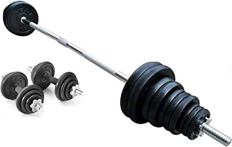 York Fitness Chrome Dumbbell and Barbell Set with Carry Case, 50KG, Silver/Black
York Fitness Chrome Dumbbell and Barbell Set with Carry Case, 50KG, Silver/Black