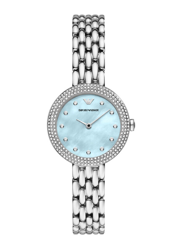 Emporio Armani Analog Watch for Women with Stainless Steel Band, Water Resistant, AR11460, Silver-Blue
Emporio Armani Analog Watch for Women with Stainless Steel Band, Water Resistant, AR11460, Silver-Blue