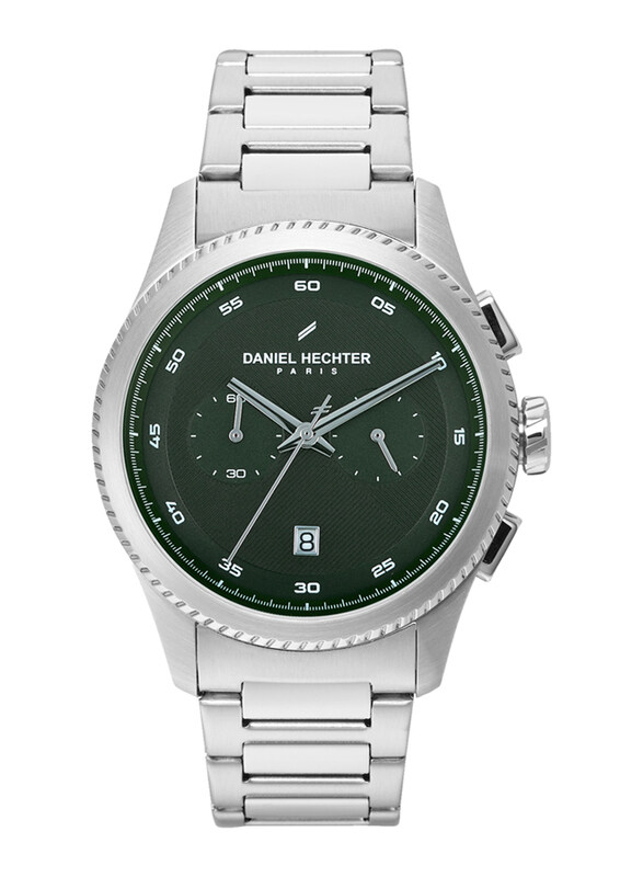 Daniel Hechter Analog Watch for Men with Stainless Steel Band, Water Resistant, DHG00404, Silver-Green
Daniel Hechter Analog Watch for Men with Stainless Steel Band, Water Resistant, DHG00404, Silver-Green