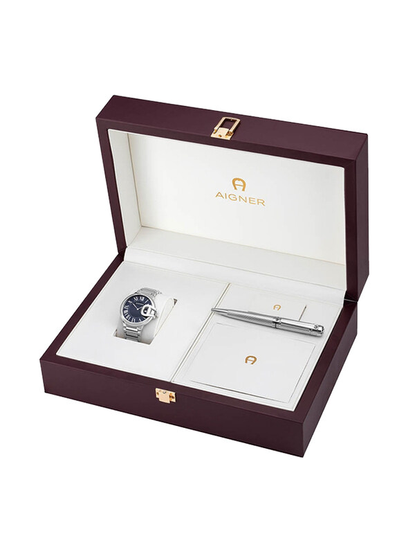 Aigner Analog Watch with Pen for Men with Stainless Steel Band, M A152102, Silver-Black
Aigner Analog Watch with Pen for Men with Stainless Steel Band, M A152102, Silver-Black