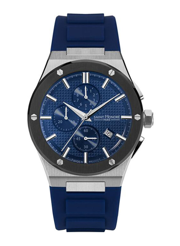 Saint Honore Analog Watch for Men with Silicone Band, Water Resistant and Chronograph, H SH NH857225 17DFIN, Blue
Saint Honore Analog Watch for Men with Silicone Band, Water Resistant and Chronograph, H SH NH857225 17DFIN, Blue