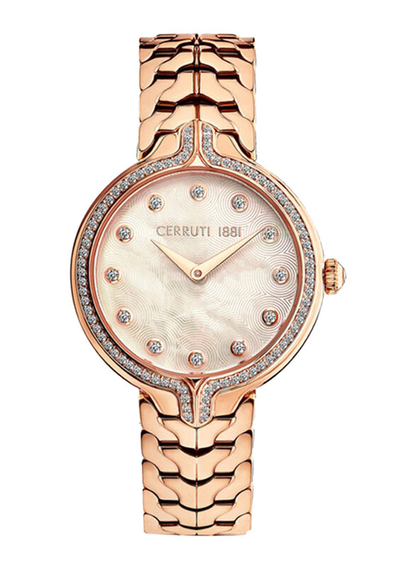 Cerruti 1881 Aurina Analog Watch for Women with Stainless Steel Band & Water Resistant, C CRWM28102, Rose Gold-Mother Of Pearl
Cerruti 1881 Aurina Analog Watch for Women with Stainless Steel Band & Water Resistant, C CRWM28102, Rose Gold-Mother Of Pearl