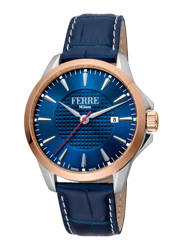 Ferre Milano Watch for Men with Leather Band, Water Resistant, FM1G157L0021, Blue-Blue
Ferre Milano Watch for Men with Leather Band, Water Resistant, FM1G157L0021, Blue-Blue