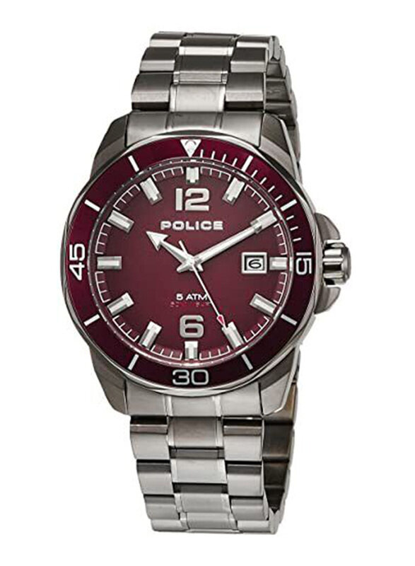 Police Analog Watch for Men with Stainless Steel Band, Water Resistant, PEWJH2228105, Grey-Burgundy
Police Analog Watch for Men with Stainless Steel Band, Water Resistant, PEWJH2228105, Grey-Burgundy