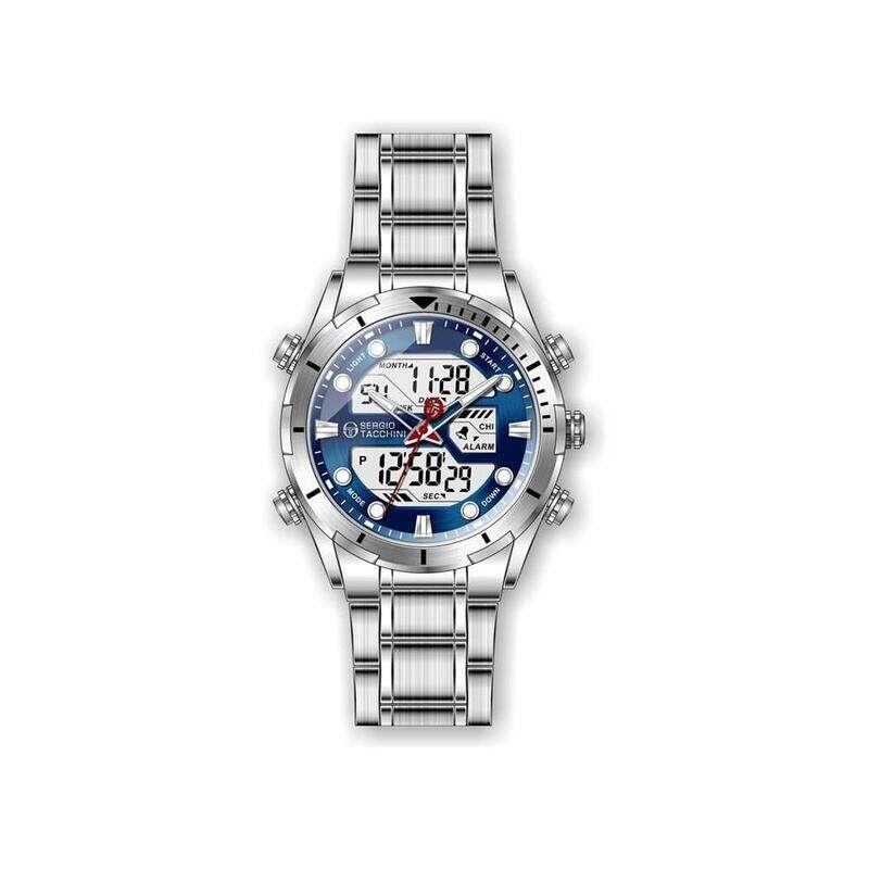 Sergio Tacchini Analog Wrist Watch for Men with Stainless Steel Band, Water Resistant and chronograph, ST.1.10053-1, Silver-Dark Blue
Sergio Tacchini Analog Wrist Watch for Men with Stainless Steel Band, Water Resistant and chronograph, ST.1.10053-1, Silver-Dark Blue