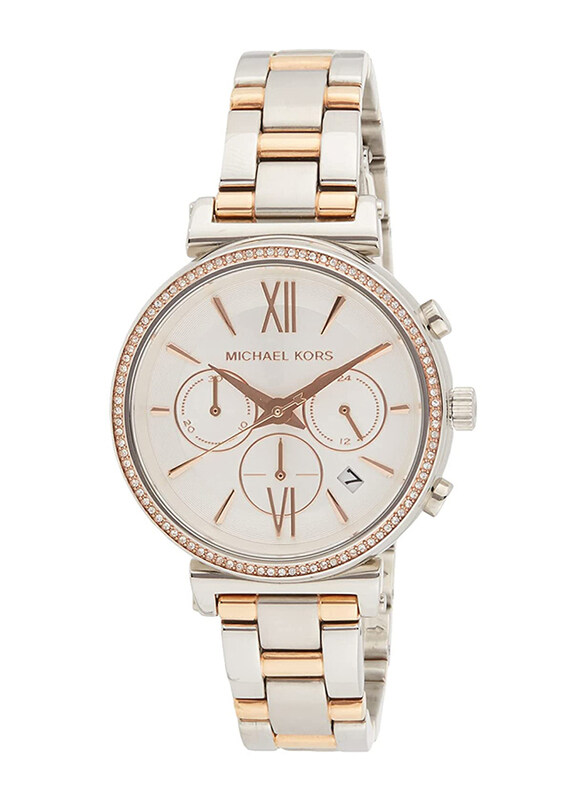 Michael Kors Analog Watch for Women with Stainless Steel Band, Water Resistant and Chronograph, MK6558, Rose Gold-White
Michael Kors Analog Watch for Women with Stainless Steel Band, Water Resistant and Chronograph, MK6558, Rose Gold-White