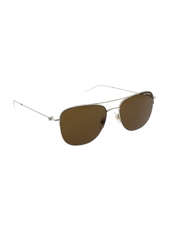Mont Blanc Aviator Full Rim Silver Sunglasses for Men, Brown Lens, MB0096S 003 56-18 145
Mont Blanc Aviator Full Rim Silver Sunglasses for Men, Brown Lens, MB0096S 003 56-18 145