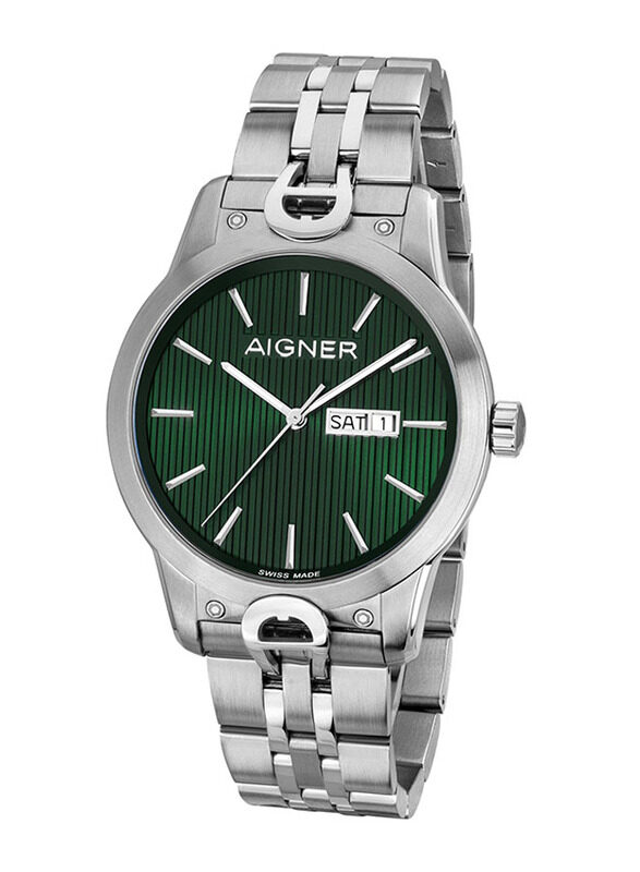 Aigner Viareggio Analog Watch for Men with Stainless Steel Band, Water Resistant with Chronograph, ARWGH2100702, Green-Silver
Aigner Viareggio Analog Watch for Men with Stainless Steel Band, Water Resistant with Chronograph, ARWGH2100702, Green-Silver