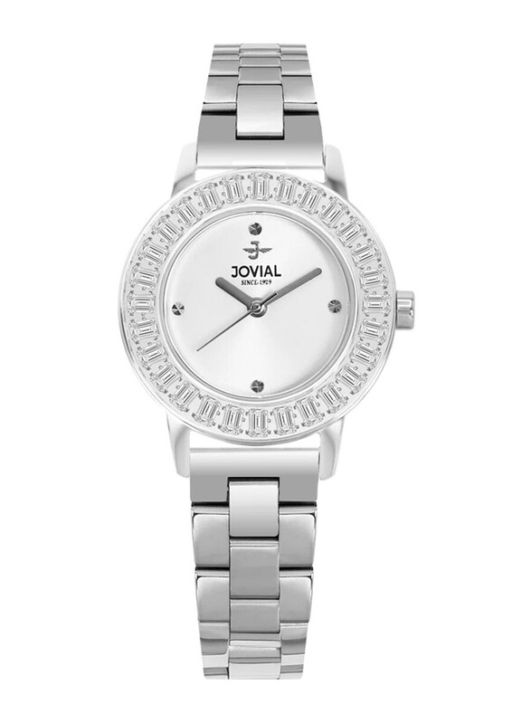 Jovial Analog Watch for Women with Stainless Steel Band, Water Resistant, 5056LSMQ01ZE, Silver
Jovial Analog Watch for Women with Stainless Steel Band, Water Resistant, 5056LSMQ01ZE, Silver