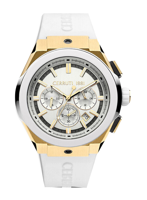 Cerruti 1881 Ruscello Analog Watch for Men with Silicone Band, Water Resistant, CIWGQ0006803, White
Cerruti 1881 Ruscello Analog Watch for Men with Silicone Band, Water Resistant, CIWGQ0006803, White