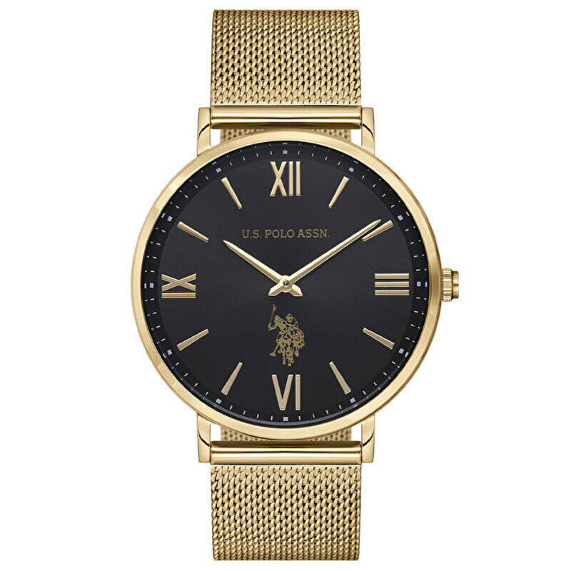 US Polo Assn. Analog Watch for Men with Mesh Band, Water Resistant, Uspa1024-13, Gold-Black
US Polo Assn. Analog Watch for Men with Mesh Band, Water Resistant, Uspa1024-13, Gold-Black