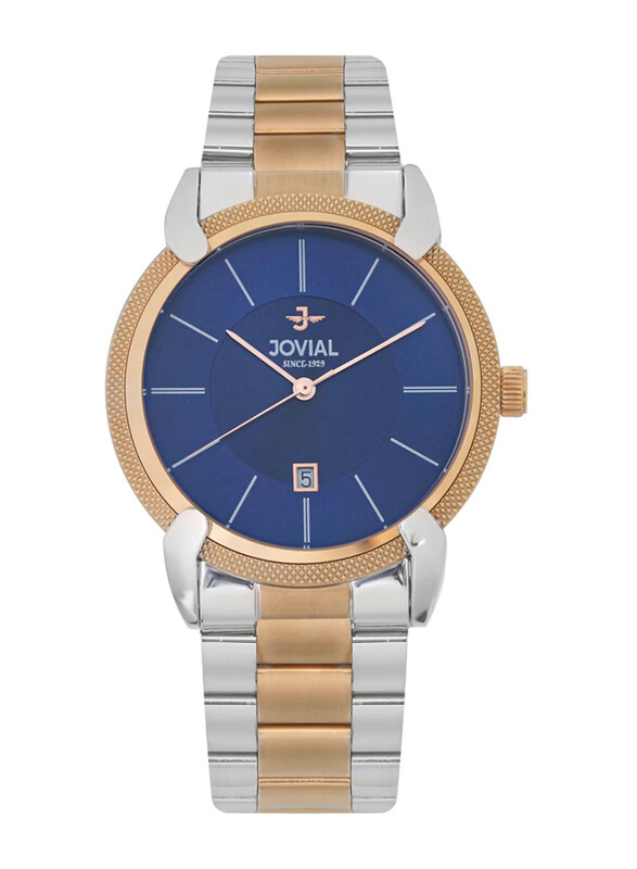 Jovial Analog Watch for Men with Stainless Steel Band, Water Resistant, 5065GAMQ04E, Silver/Gold-Blue
Jovial Analog Watch for Men with Stainless Steel Band, Water Resistant, 5065GAMQ04E, Silver/Gold-Blue