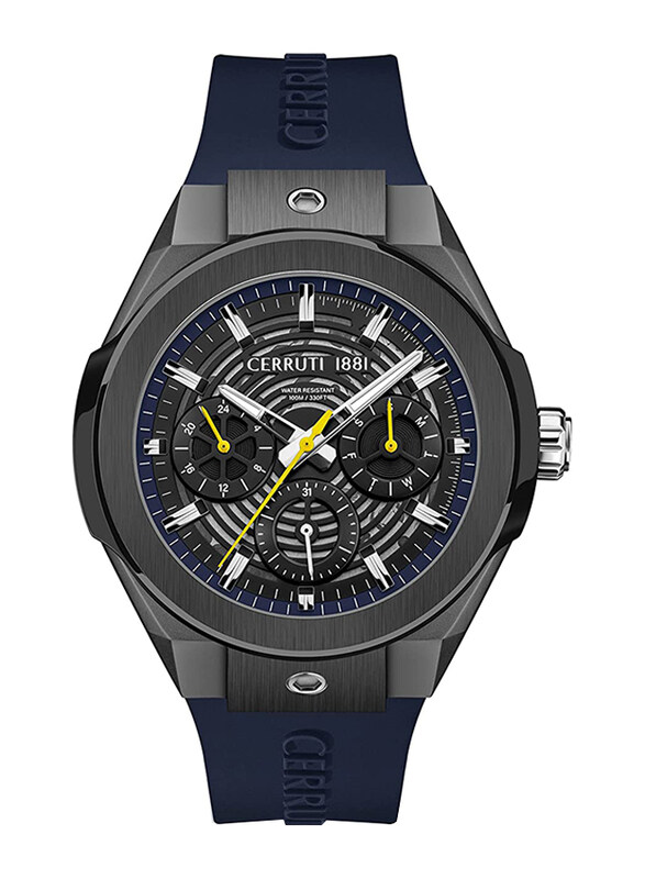 Cerruti 1881 Analog Watch for Men with Silicone Band, Water Resistant with Chronograph, CIWGQ2116903, Blue-Black/Blue
Cerruti 1881 Analog Watch for Men with Silicone Band, Water Resistant with Chronograph, CIWGQ2116903, Blue-Black/Blue