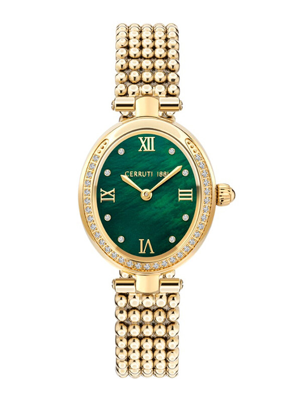 Cerruti 1881 Analog Watch for Women with Stainless Steel Band, CIWLG2111206, Gold-Green
Cerruti 1881 Analog Watch for Women with Stainless Steel Band, CIWLG2111206, Gold-Green