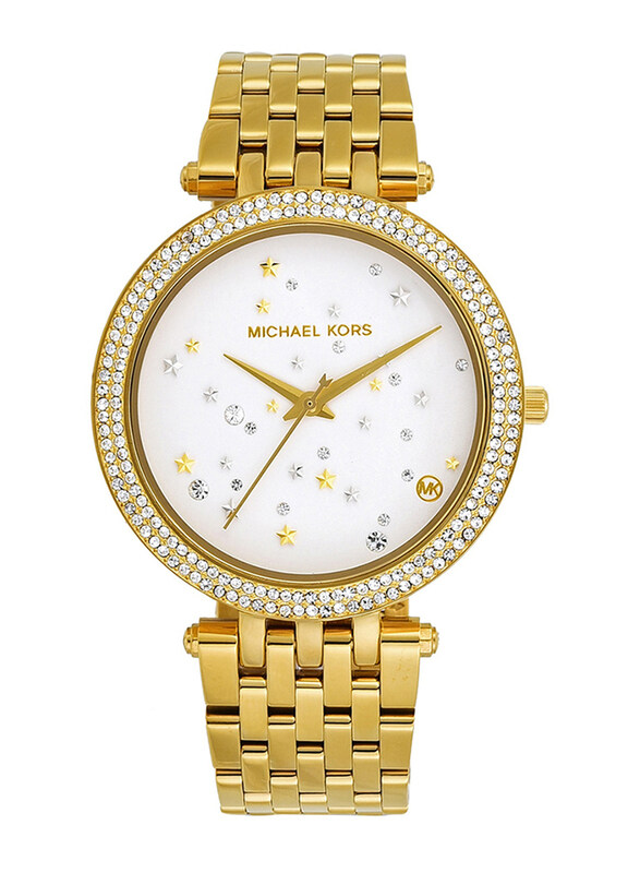 Michael Kors Analog Watch for Women with Stainless Steel Band, Water Resistant, MK3727, White/Gold
Michael Kors Analog Watch for Women with Stainless Steel Band, Water Resistant, MK3727, White/Gold