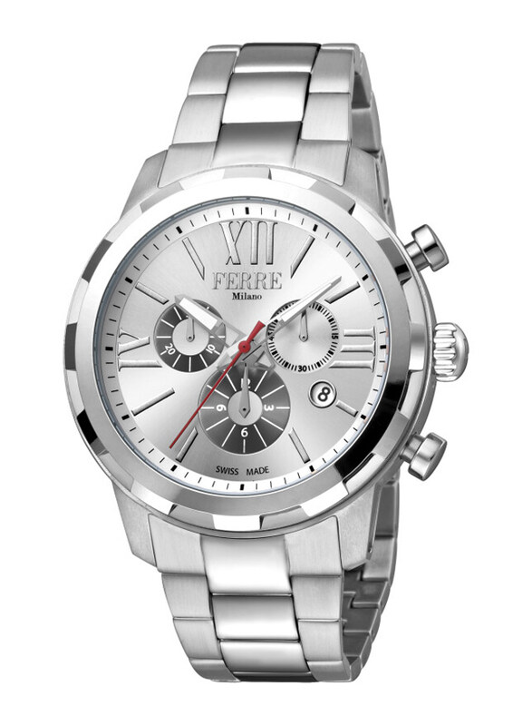 Ferre Milano Quartz Watch for Men with Stainless Steel Band, Water Resistant, FM1G095M0061, Silver-Silver
Ferre Milano Quartz Watch for Men with Stainless Steel Band, Water Resistant, FM1G095M0061, Silver-Silver