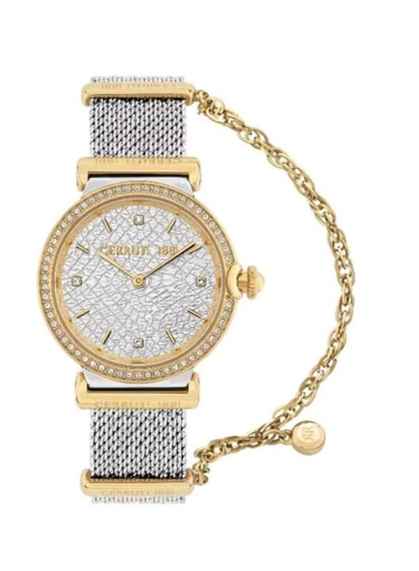 Cerruti 1881 Corniglia Analog Watch for Women with Stainless Steel Band & Water Resistant, C CRWM29704, Silver/Gold-White
Cerruti 1881 Corniglia Analog Watch for Women with Stainless Steel Band & Water Resistant, C CRWM29704, Silver/Gold-White