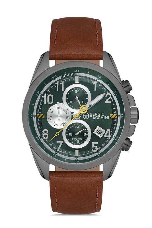 Sergio Tacchini Analog Watch for Men with Leather Genuine Band, ST.1.10136-3, Brown-Green
Sergio Tacchini Analog Watch for Men with Leather Genuine Band, ST.1.10136-3, Brown-Green