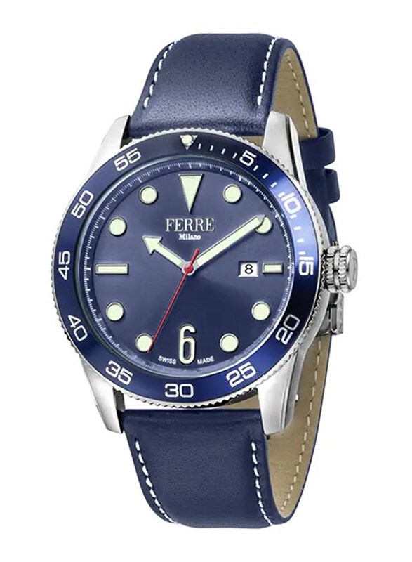 Ferre Milano Watch for Men with Leather Band, Water Resistant, FM1G109L0011, Blue-Blue
Ferre Milano Watch for Men with Leather Band, Water Resistant, FM1G109L0011, Blue-Blue