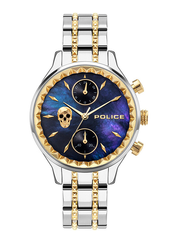 Police Analog Watch for Women with Stainless Steel Band, Water Resistant, PL16075BSTG.46M, Silver/Gold-Blue
Police Analog Watch for Women with Stainless Steel Band, Water Resistant, PL16075BSTG.46M, Silver/Gold-Blue