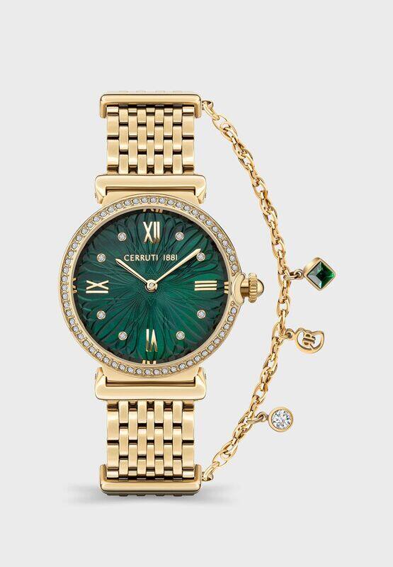 Cerruti 1881 Analog Watch for Women with Stainless Steel Band, CIWLG2020904-S2L, Gold-Green
Cerruti 1881 Analog Watch for Women with Stainless Steel Band, CIWLG2020904-S2L, Gold-Green