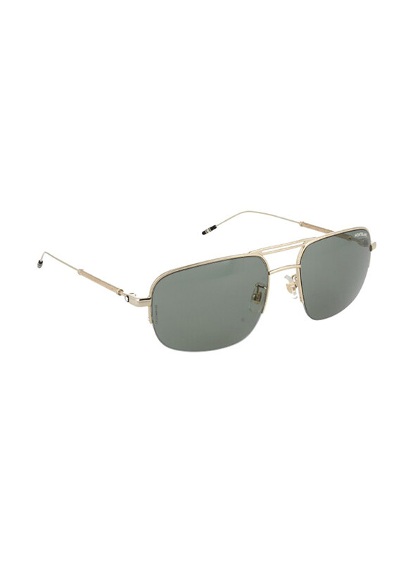 Mont Blanc Rectangular Full Rim Silver Sunglasses for Men, Green Lens, MB0109S 002 59-19
Mont Blanc Rectangular Full Rim Silver Sunglasses for Men, Green Lens, MB0109S 002 59-19