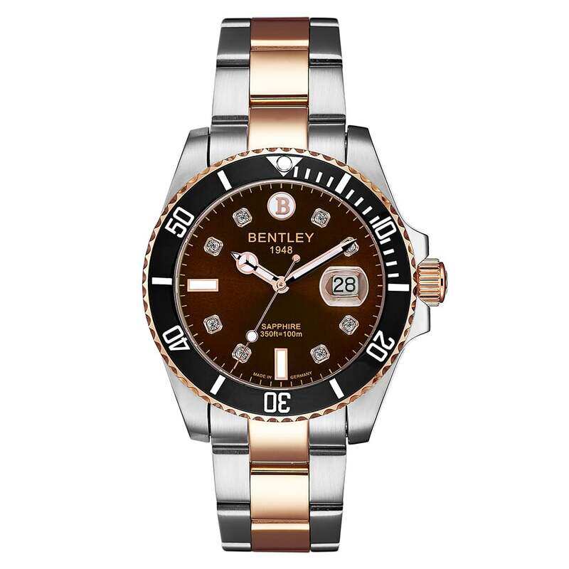 Bentley Analog Watch for Men with Stainless Steel Band, 1839-10MTDB-R, Silver/Rose Gold-Brown
Bentley Analog Watch for Men with Stainless Steel Band, 1839-10MTDB-R, Silver/Rose Gold-Brown