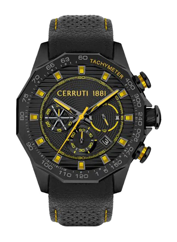 Cerruti 1881 Analog Watch for Men with Leather Band, Water Resistant, CIWGC2114004, Black
Cerruti 1881 Analog Watch for Men with Leather Band, Water Resistant, CIWGC2114004, Black