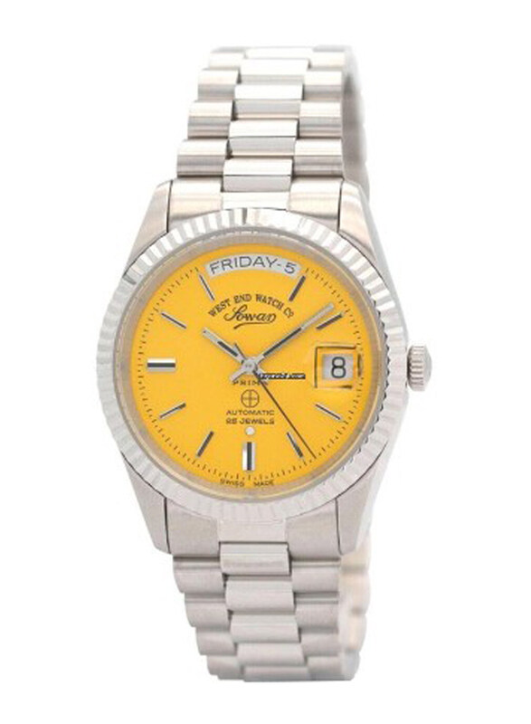 West End Classic Automatic Analog Watch for Men with Stainless Steel Band & Water Resistant, 6828.10.3338, Silver-Yellow
West End Classic Automatic Analog Watch for Men with Stainless Steel Band & Water Resistant, 6828.10.3338, Silver-Yellow