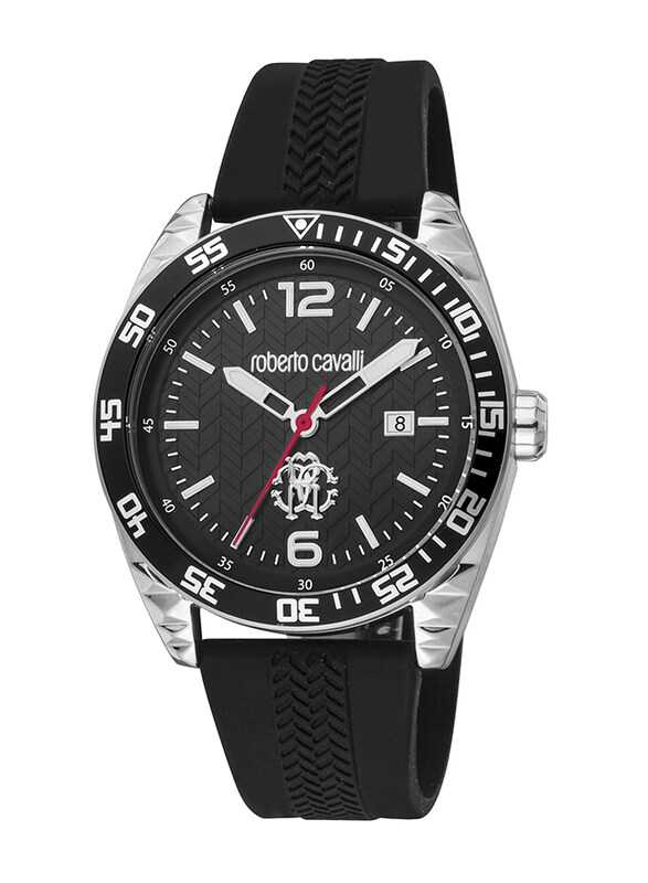 Roberto Cavalli Analog Watch for Men with Silicone Band, Water Resistant, RC5G018P0035, Black
Roberto Cavalli Analog Watch for Men with Silicone Band, Water Resistant, RC5G018P0035, Black