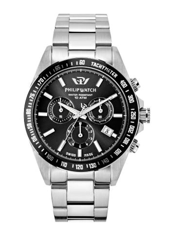 Philip Watch Caribe Analog Watch for Men with Stainless Steel Band, Water Resistant, R8273607002, Silver-Black
Philip Watch Caribe Analog Watch for Men with Stainless Steel Band, Water Resistant, R8273607002, Silver-Black