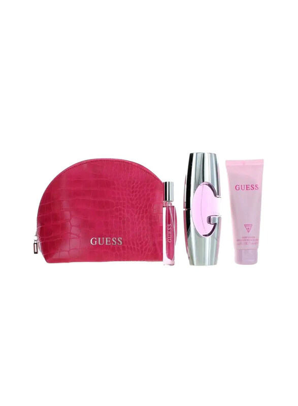 Guess 4-Piece Pink Gift Set for Women, 100ml EDP Perfume, 15ml EDP Perfume Mini, 100ml Body Lotion, Pouch
Guess 4-Piece Pink Gift Set for Women, 100ml EDP Perfume, 15ml EDP Perfume Mini, 100ml Body Lotion, Pouch