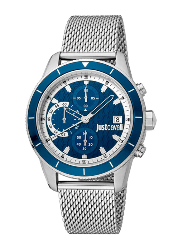 Just Cavalli Analog Watch for Men with Brass Band, Water Resistant and Chronograph, JC1G215M0055, Silver-Blue
Just Cavalli Analog Watch for Men with Brass Band, Water Resistant and Chronograph, JC1G215M0055, Silver-Blue