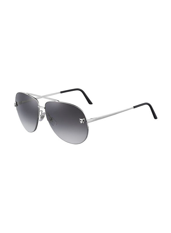 Cartier Aviator Full Rim Silver Sunglasses for Women, Grey Lens, CT0065S-00360
Cartier Aviator Full Rim Silver Sunglasses for Women, Grey Lens, CT0065S-00360