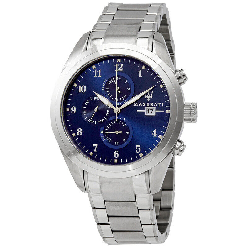 Maserati Analog Wrist Watch for Men with Stainless Steel Band, Water Resistant, R8853112505, Silver-Blue
Maserati Analog Wrist Watch for Men with Stainless Steel Band, Water Resistant, R8853112505, Silver-Blue