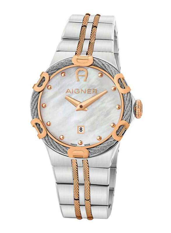 Aigner Parma Analog Watch for Women with Stainless Steel Band & Water Resistant, A135206, Silver/Rose Gold-Silver
Aigner Parma Analog Watch for Women with Stainless Steel Band & Water Resistant, A135206, Silver/Rose Gold-Silver